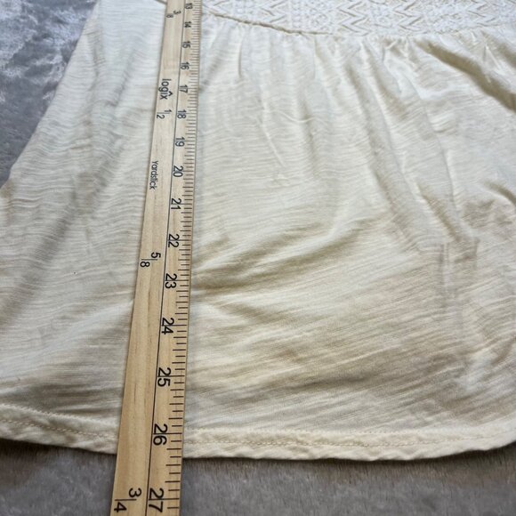 Garnet Hill Sleeveless Ivory Tunic Top Size M Cotton Lace Detail, Cottage Boho - Picture 9 of 9